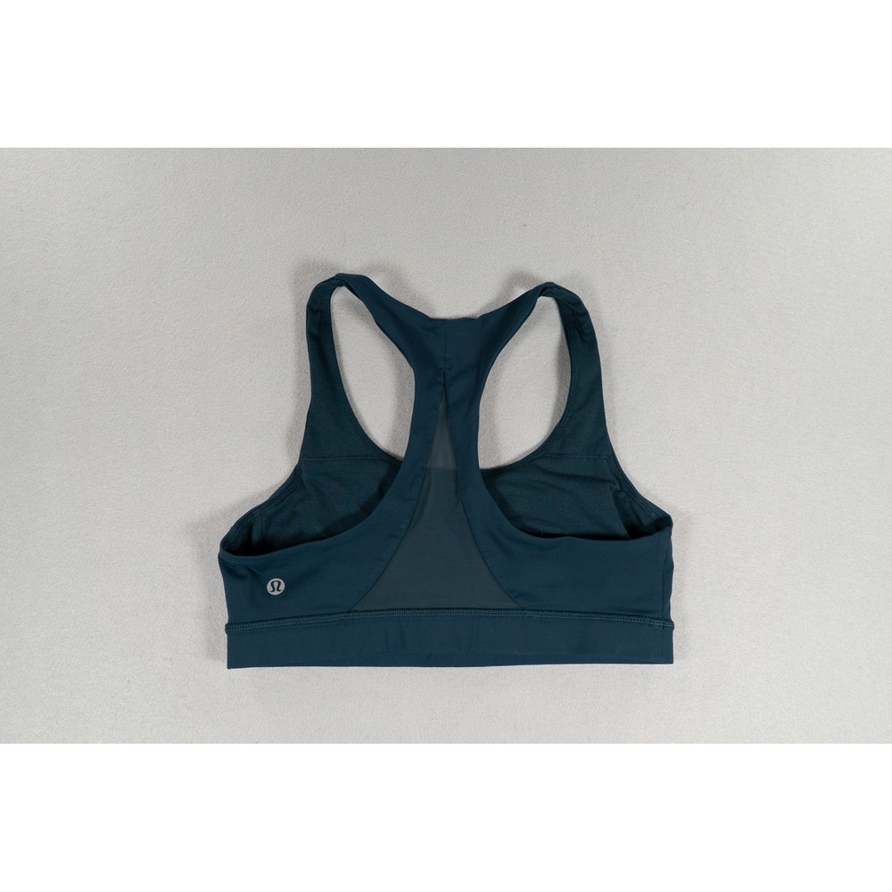 Lululemon Invigorate Sports Bra Teal Green‎ Racerback Mesh Back Medium Support image 6
